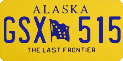 AK license plate GSX515