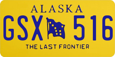 AK license plate GSX516