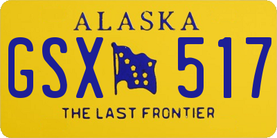 AK license plate GSX517