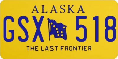 AK license plate GSX518