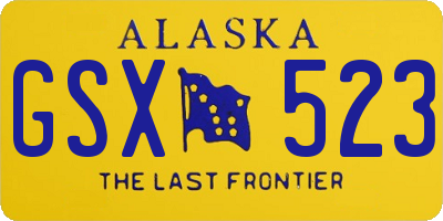 AK license plate GSX523