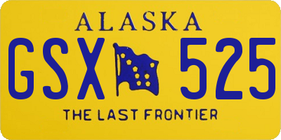 AK license plate GSX525