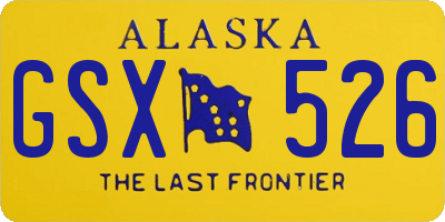 AK license plate GSX526