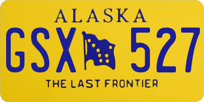 AK license plate GSX527