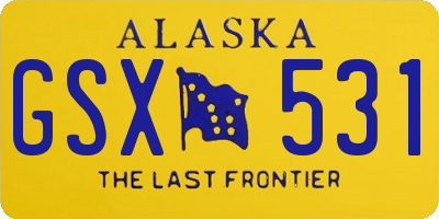 AK license plate GSX531