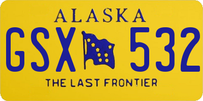 AK license plate GSX532