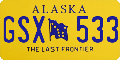 AK license plate GSX533