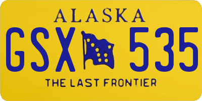 AK license plate GSX535