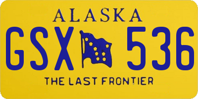 AK license plate GSX536