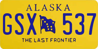 AK license plate GSX537