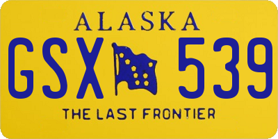 AK license plate GSX539