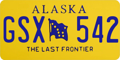 AK license plate GSX542