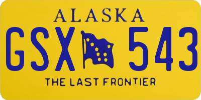 AK license plate GSX543