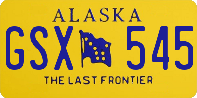 AK license plate GSX545
