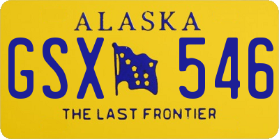 AK license plate GSX546