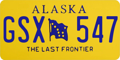 AK license plate GSX547