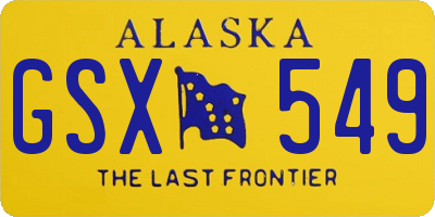 AK license plate GSX549