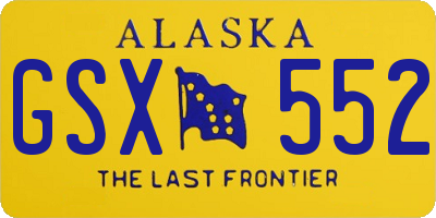 AK license plate GSX552