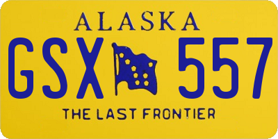 AK license plate GSX557