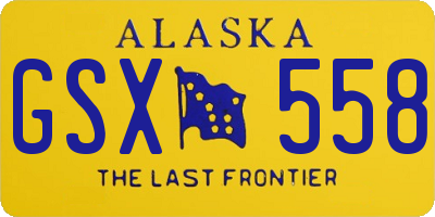 AK license plate GSX558