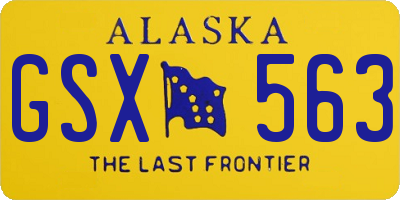 AK license plate GSX563