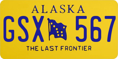 AK license plate GSX567