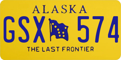 AK license plate GSX574