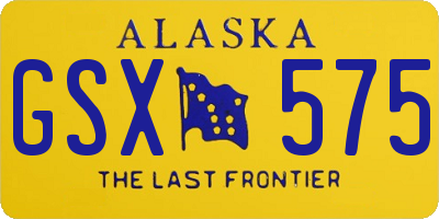 AK license plate GSX575