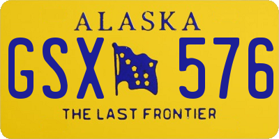 AK license plate GSX576