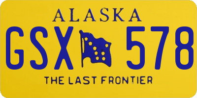 AK license plate GSX578