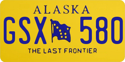 AK license plate GSX580