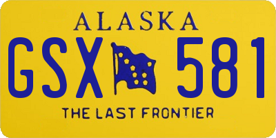 AK license plate GSX581