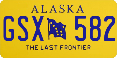 AK license plate GSX582