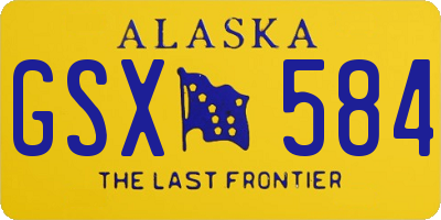 AK license plate GSX584