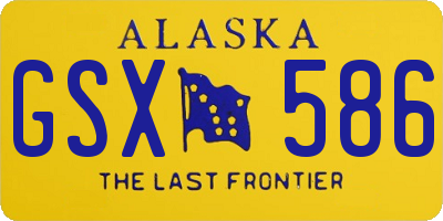 AK license plate GSX586