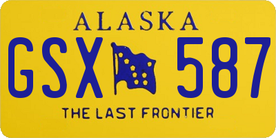 AK license plate GSX587