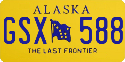 AK license plate GSX588