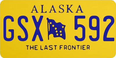 AK license plate GSX592