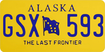 AK license plate GSX593