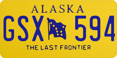 AK license plate GSX594