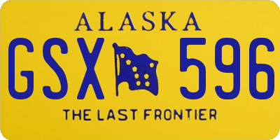 AK license plate GSX596