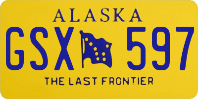 AK license plate GSX597