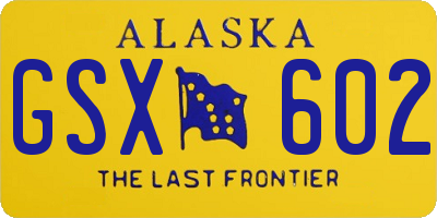 AK license plate GSX602