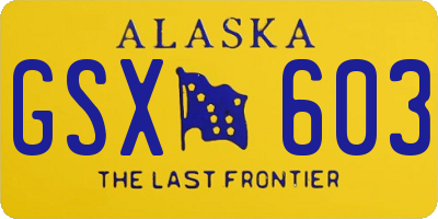 AK license plate GSX603