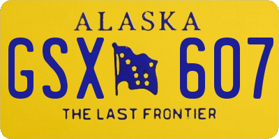 AK license plate GSX607