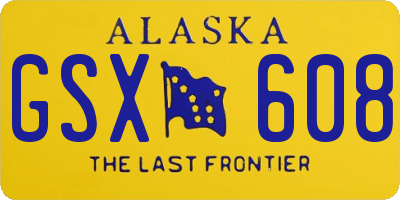 AK license plate GSX608