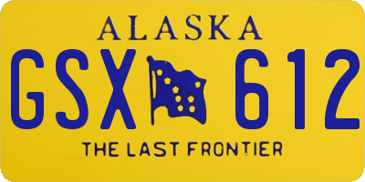 AK license plate GSX612