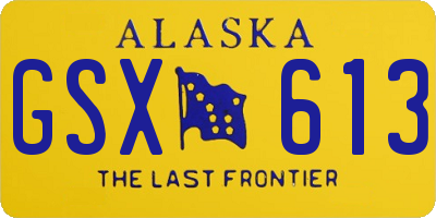 AK license plate GSX613
