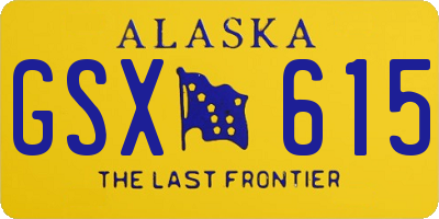 AK license plate GSX615