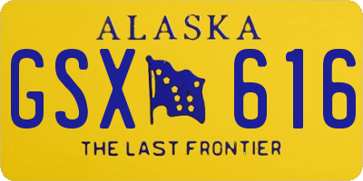 AK license plate GSX616